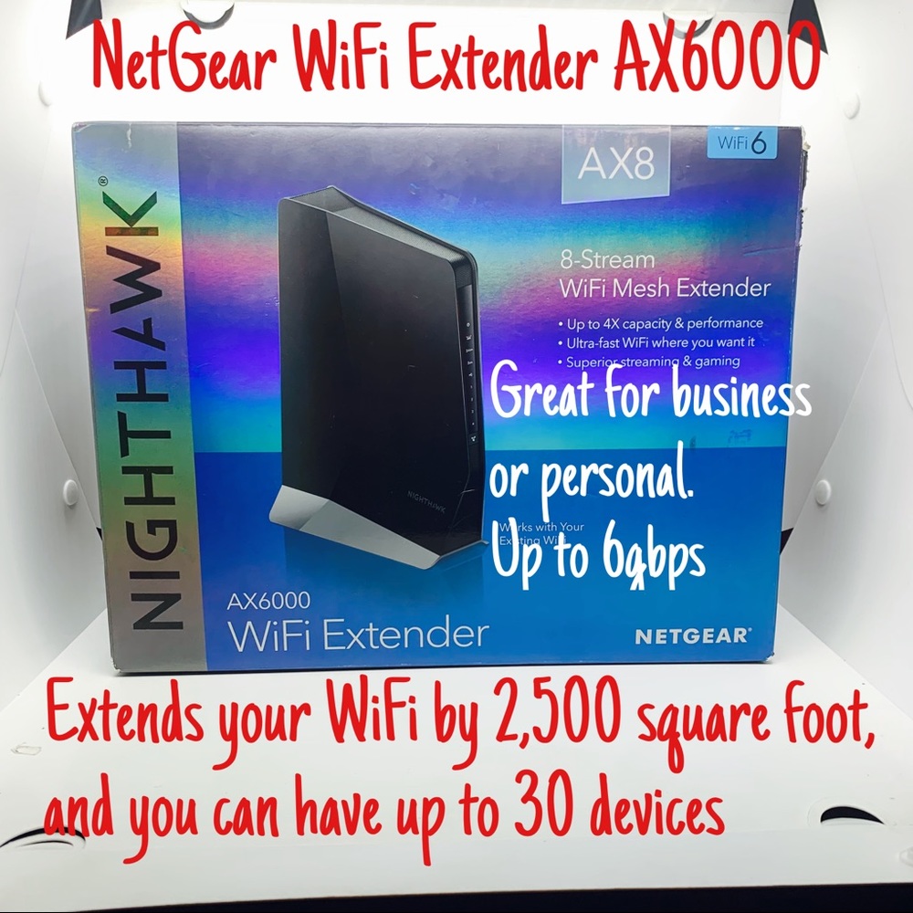 Netgear WiFi extender, up to 2,500 feet of more coverage.,